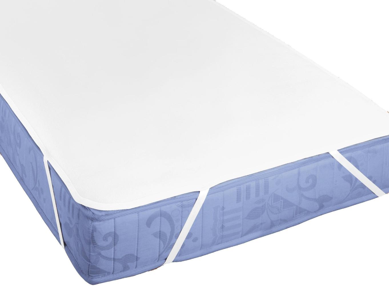 Biberna Molton Matratzenschutzauflage Premium mit Silberausrüstung Größe 160x200 cm weiß Bild 1