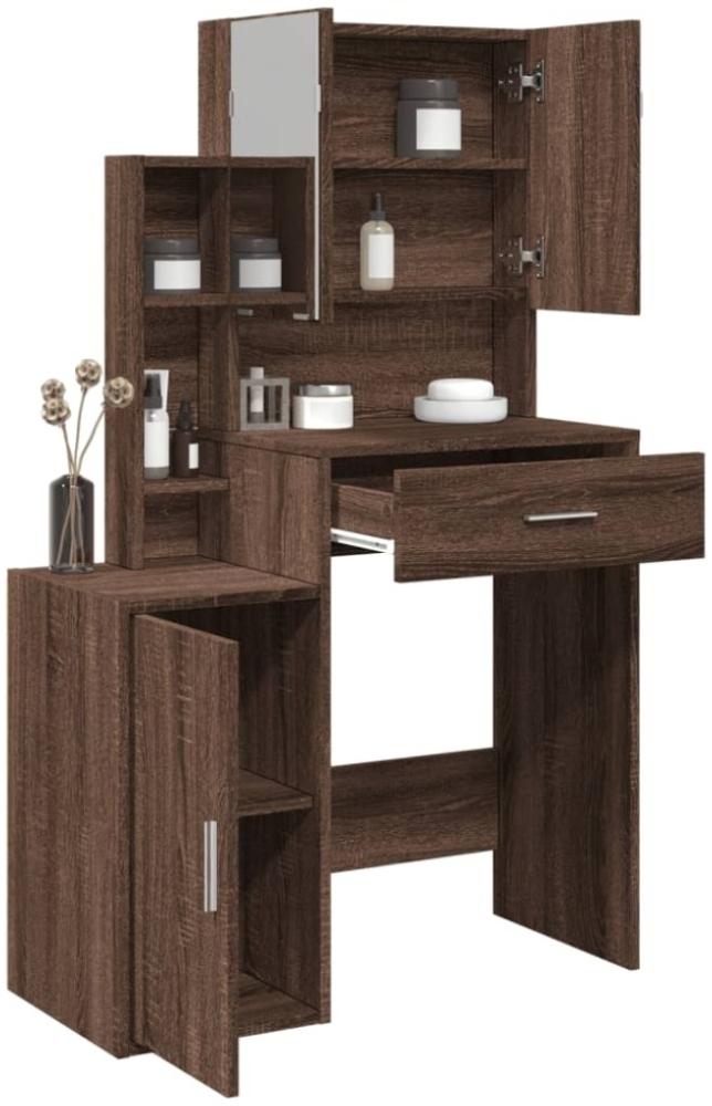 vidaXL Schminktisch mit Schrank Braun Eichen-Optik 80x35x132 cm Bild 1