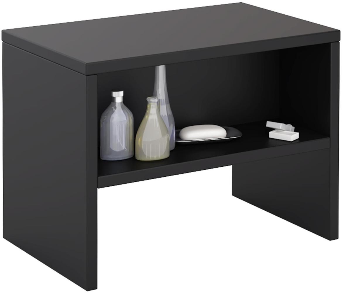 CARO-Möbel Nachttisch NEY Nachtschrank Beistelltisch mit offenem Fach in schwarz Bild 1
