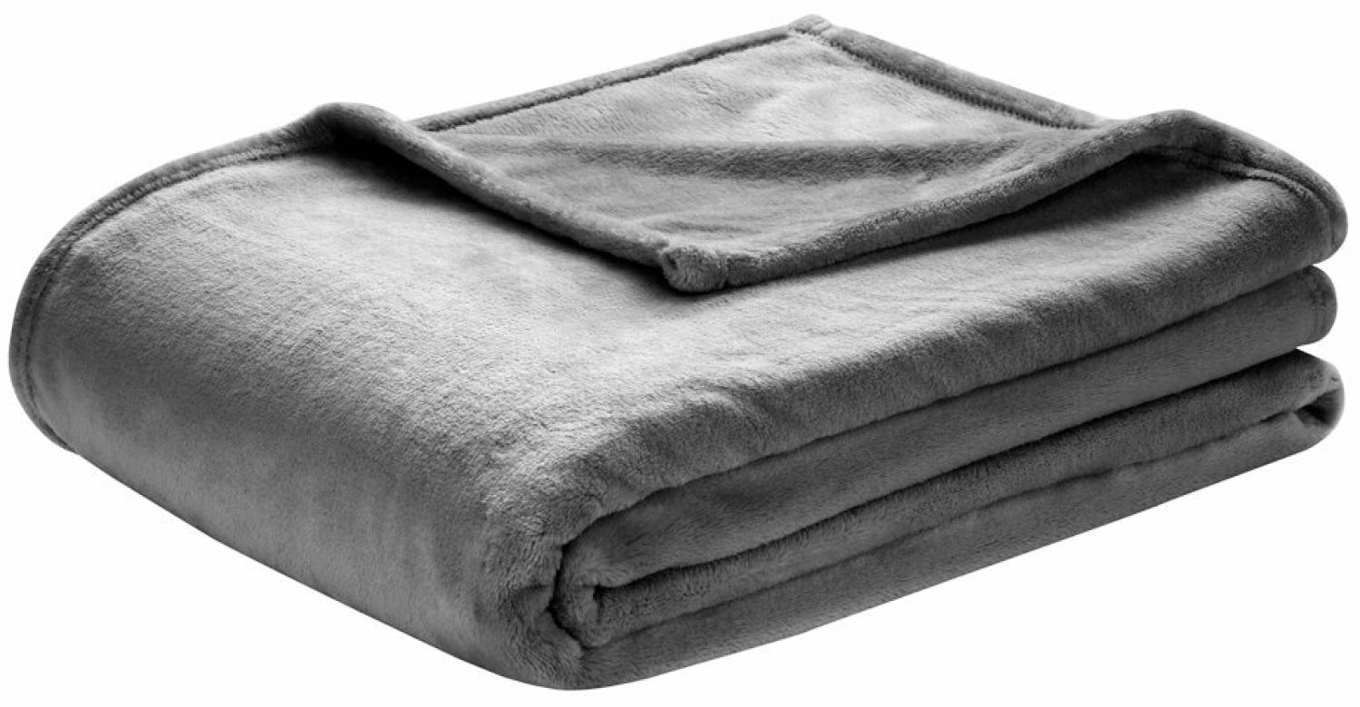 Decke Cashmere Touch | Wohndecke 150 x 200 cm | Flauschige Kuscheldecke [Anthrazit] Bild 1
