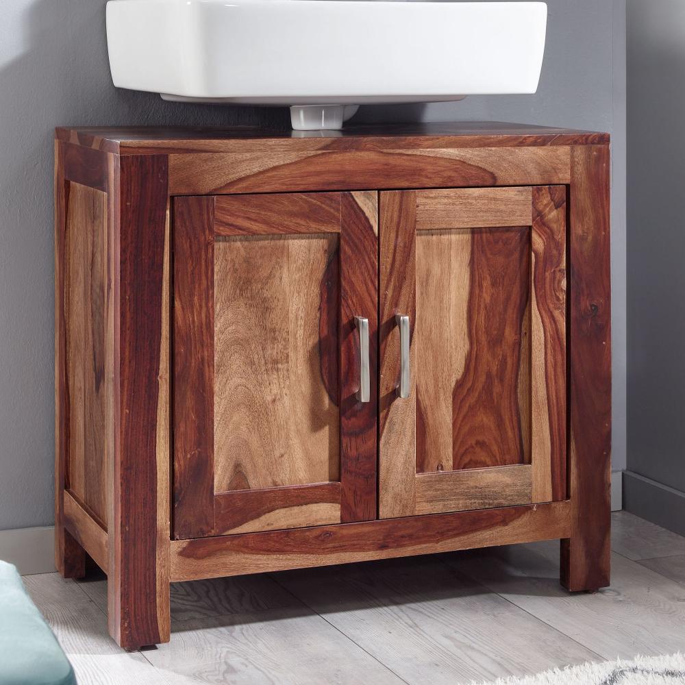 KADIMA DESIGN Badezimmerschrank aus Sheesham-Holz mit natürlichem Charme für optimalen Stauraum im Bad. Bild 1