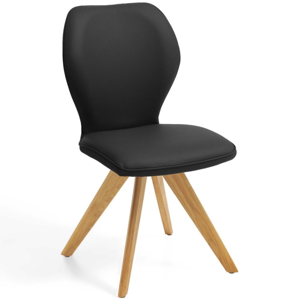 Niehoff Sitzmöbel Colorado Trend-Line Design-Stuhl Eichengestell - Leder Napoli schwarz Bild 1