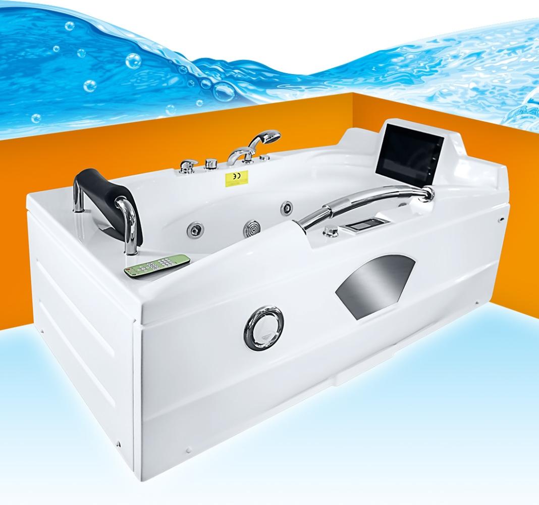 Whirlpool Vollausstattung Pool Badewanne Wanne mit TV T42L 171x92cm passive Schlauchreinigung Bild 1