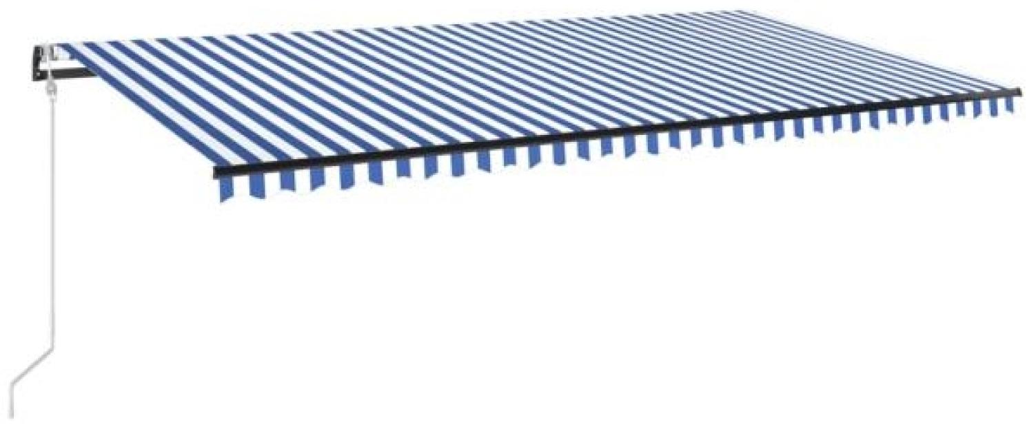 Automatische Markise mit LED & Windsensor 600x300 cm Blau Weiß Bild 1