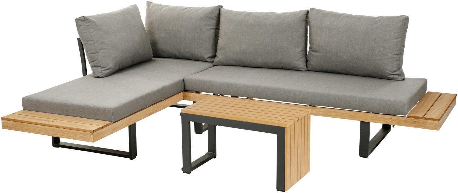 greemotion Lounge-Set Lana, 3-tlg. Aluminium Garten-Ecksofa-Set mit Tisch und Kissen Bild 1