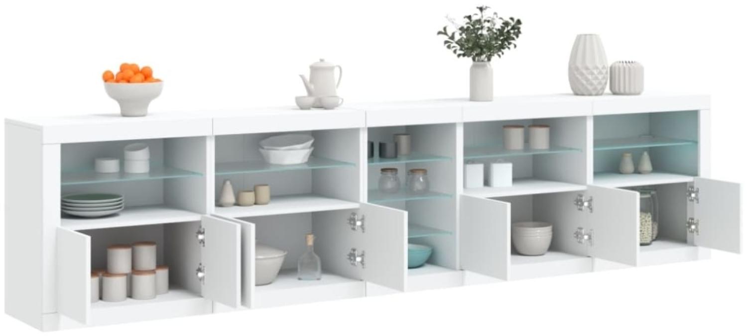 vidaXL Sideboard mit LED-Leuchten Weiß 283x37x67 cm Bild 1