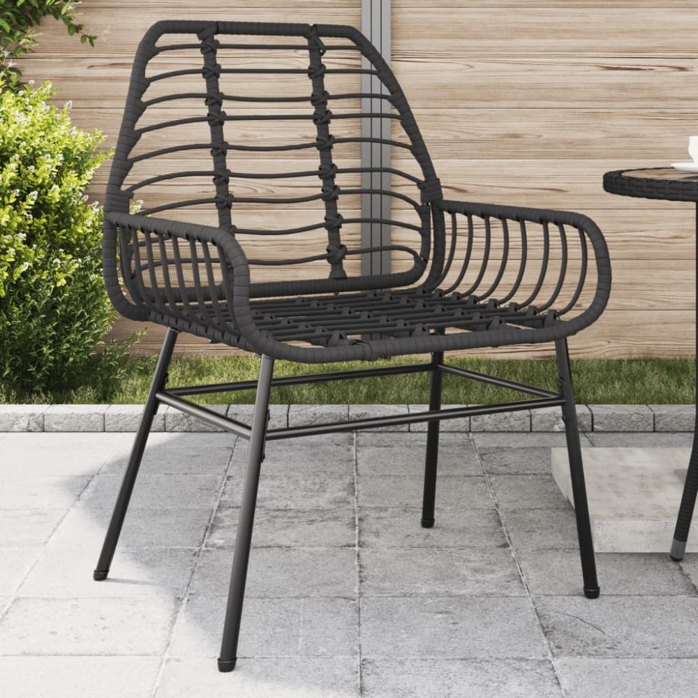 Gartenstühle 2 Stk. Schwarz Poly Rattan 369091 Bild 1