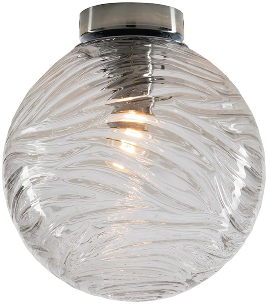 LED Deckenleuchte Glaskugel Wellenmuster Transparent, Globe Ø30cm Bild 1