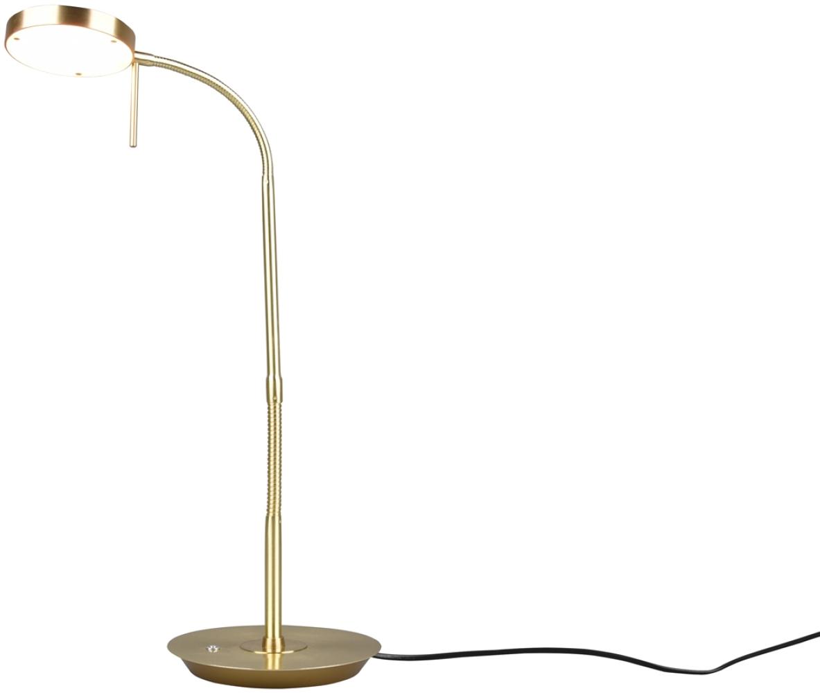 LED Schreibtischleuchte MONZA dimmbar mit Flexarm, Höhe 57cm, Messing Bild 1
