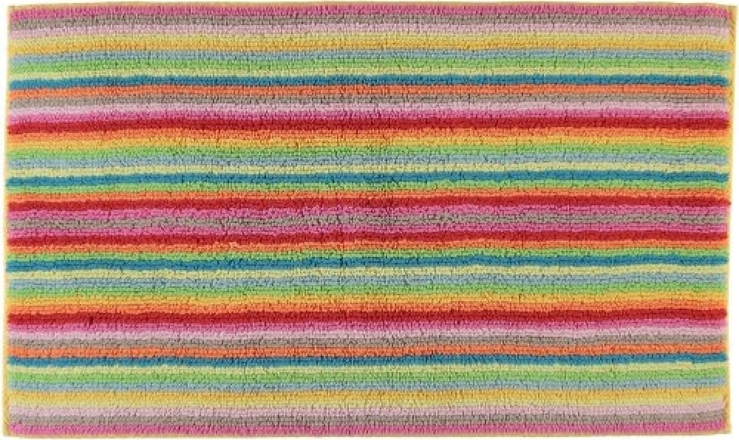 Cawö Wende-Badteppich Life Style Streifen Multicolor (70x120cm) 7008-70/120-25 Bild 1