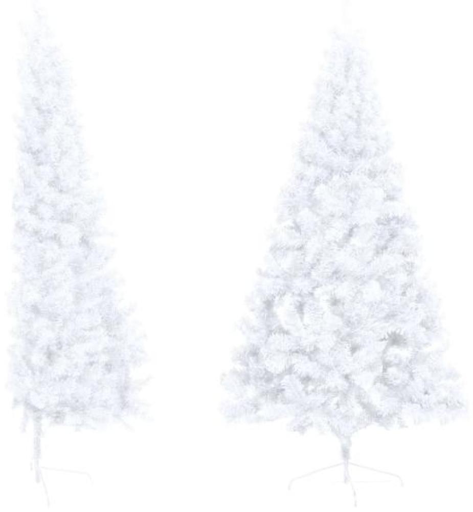 vidaXL Künstlicher Halber Weihnachtsbaum mit Ständer Weiß 150 cm PVC Bild 1