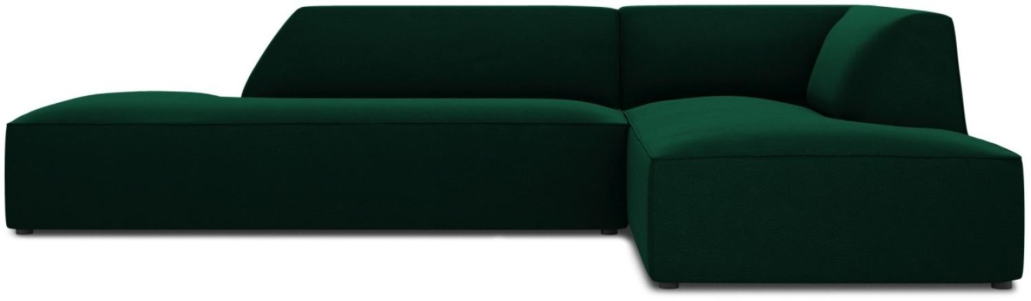 Micadoni 4-Sitzer Samtstoff Modular Ecke rechts Sofa Ruby | Bezug Bottle Green | Beinfarbe Black Plastic Bild 1