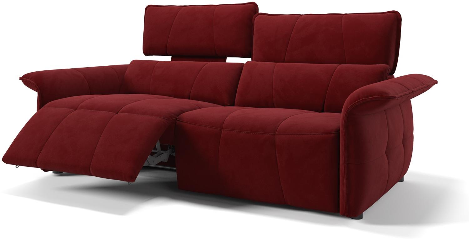 Sofanella 3-Sitzer ADRIA Stoffbezug Sofagarnitur Couch in Rot Bild 1