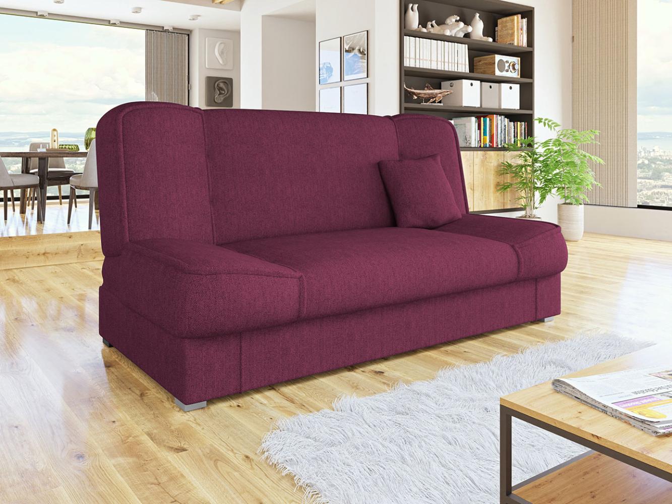 Mirjan24 'Gemini' Schlafsofa mit Bettkasten, 3 Sitzer Sofa, Couch mit Schlaffunktion, Bettsofa, 80 x 175 x 80 cm Bordeaux Bild 1