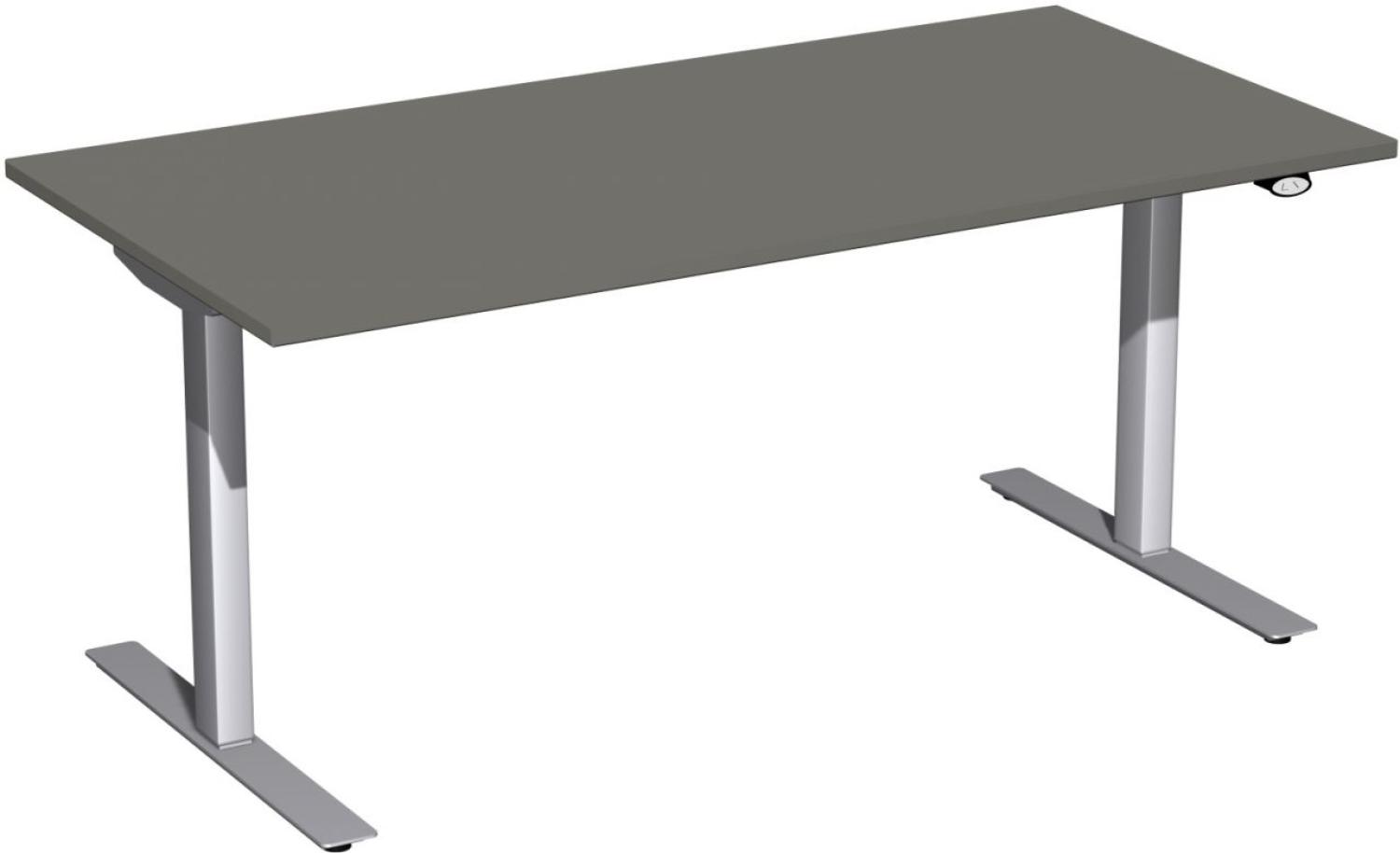 Elektro-Hubtisch 'Flex', höhenverstellbar, 160x80x68-116cm, gerade, Graphit / Silber Bild 1