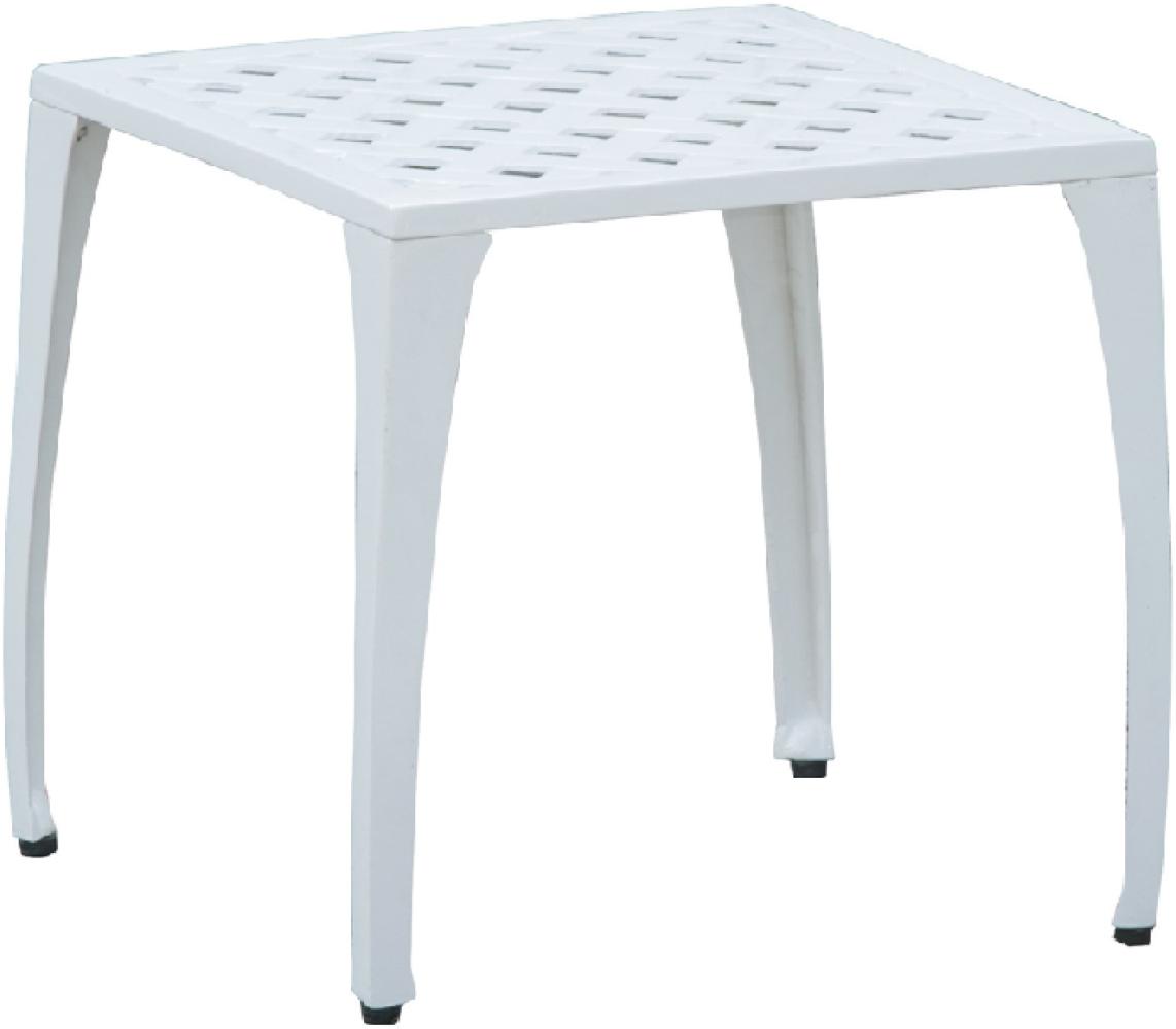 Inko Fußhocker Duke/Nexus Alu-Guss 45x45x44 cm Sitzhocker Tisch 2 Farben zur Wahl Weiß Bild 1
