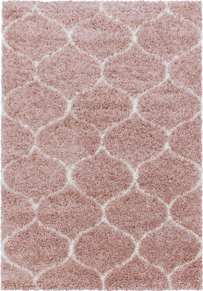 Hochflor Teppich Serena rechteckig - 160x230 cm - Rosa Bild 1