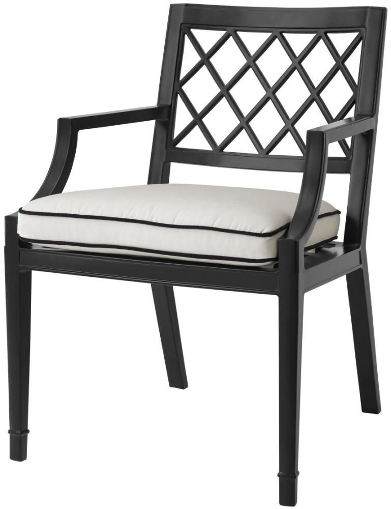 EICHHOLTZ Dining Chair Paladium mit Armlehnen Schwarz Bild 1