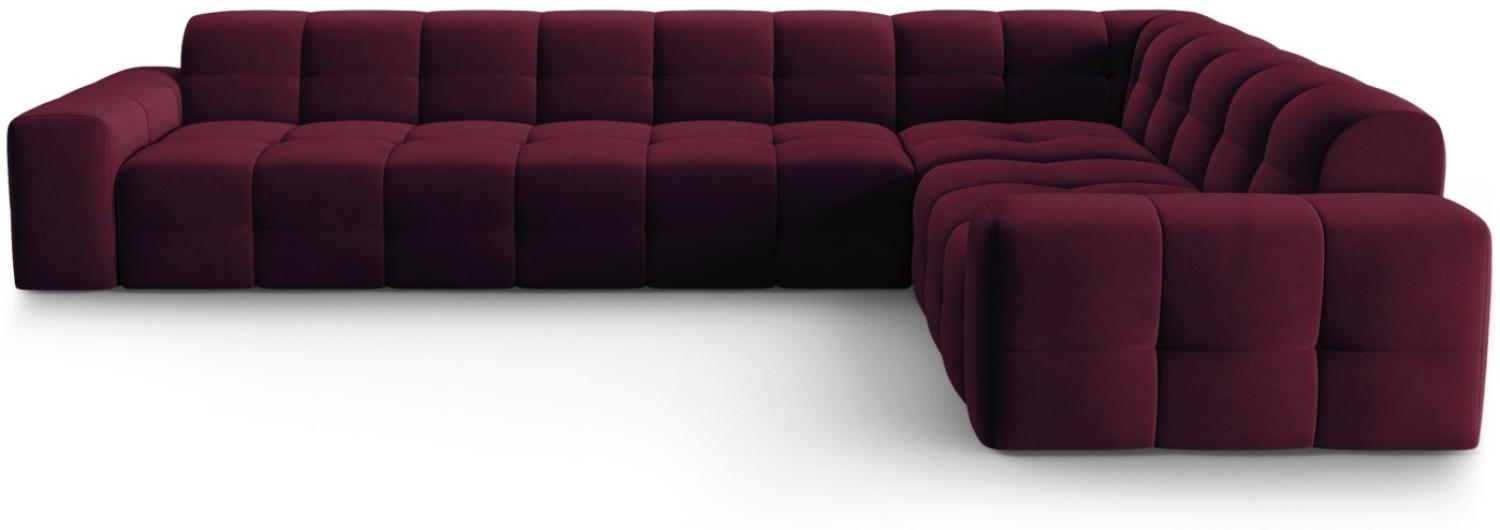 Micadoni 6-Sitzer Samtstoff Ecke rechts Sofa Kendal | Bezug Purple | Beinfarbe Black Beech Wood Bild 1