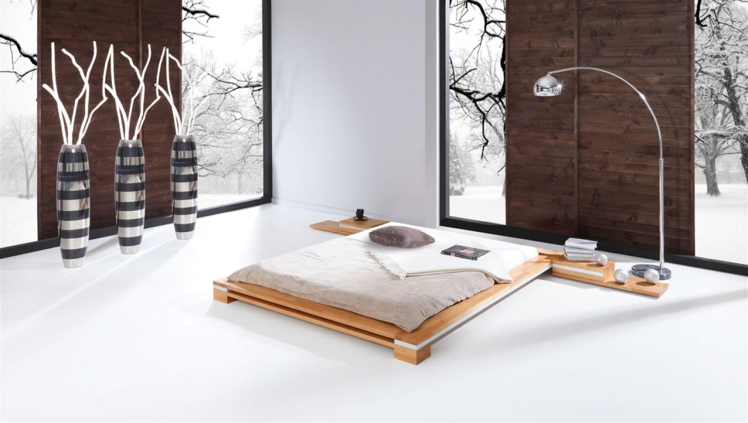 Massivholzbett Bett Schlafzimmerbett TOKYO Eiche massiv 140x200 cm Bild 1