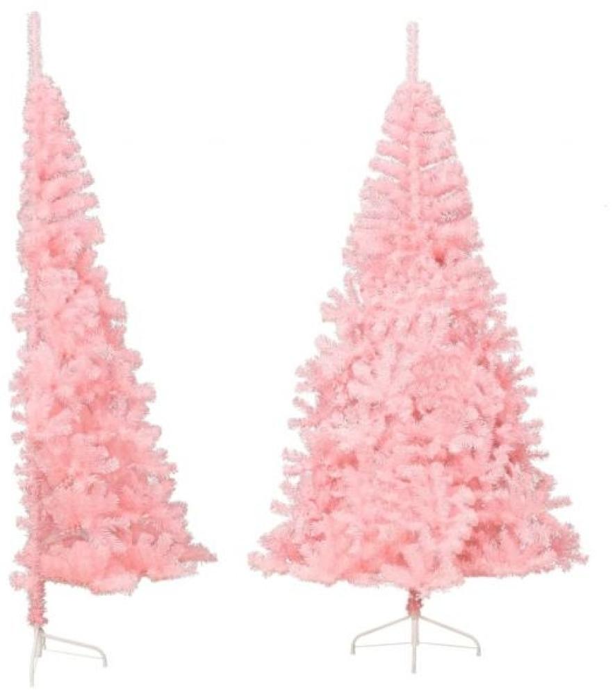 Künstlicher Halb-Weihnachtsbaum mit Ständer Rosa 240 cm PVC Bild 1