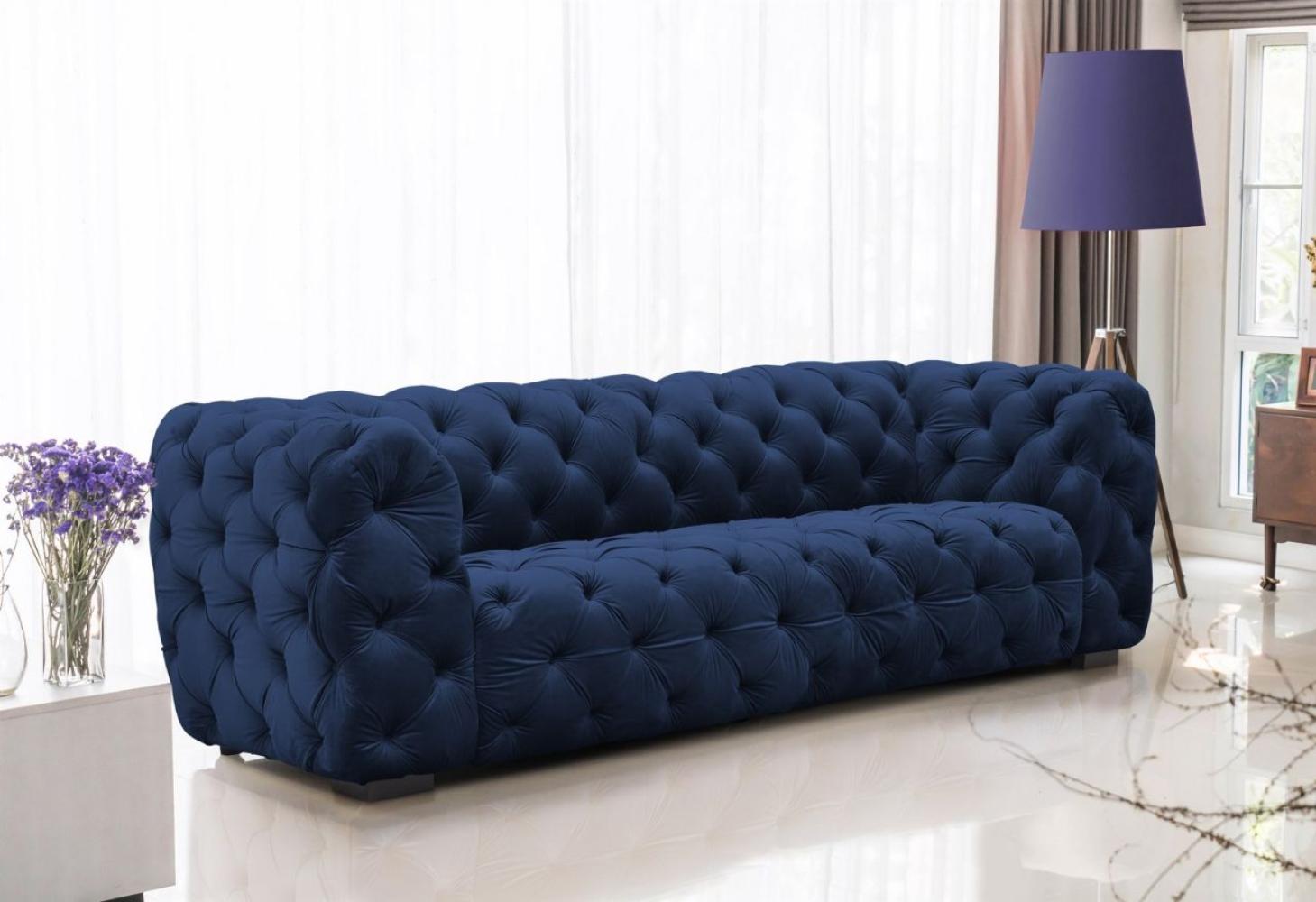 Sofa Designersofa NATALIE 3-Sitzer in Stoff Riviera Blau Bild 1