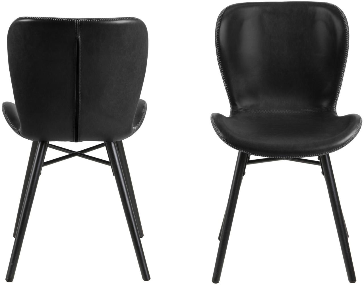 Kunstleder Esszimmerstuhl Stuhl Set Sessel Retro Vintage Küche Lounge schwarz Bild 1