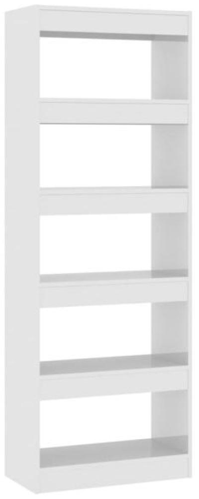 Bücherregal/Raumteiler Hochglanz-Weiß 60x30x166cm Holzwerkstoff Bild 1