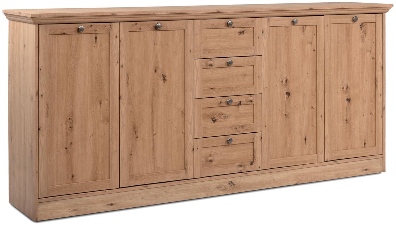 Kommode Sideboard Landhausstil 200 cm breit Holz Eiche Anrichte Schrank Beistellschrank Wohnzimmerschrank mit Stauraum Highboard Bild 1