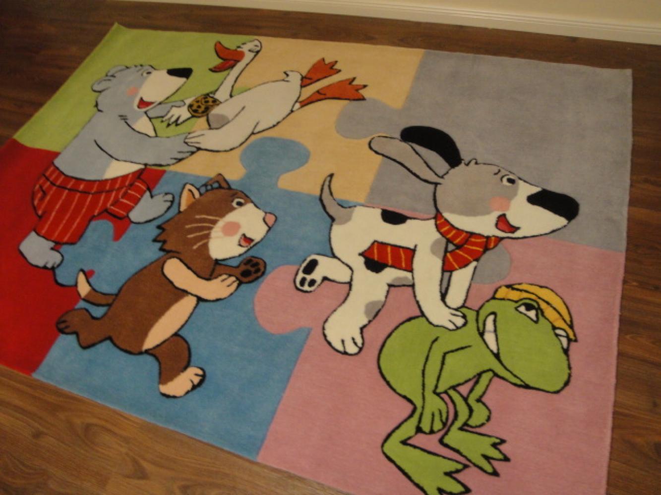 Kinderteppich- Gustav und seine freunde 150 x 150 cm, als Puzzle-Teppich Bild 1