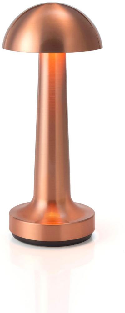 NEOZ kabellose Akku-Tischleuchte COOEE 1c UNO LED-Lampe dimmbar 1 Watt 21x9 cm Kupfer lackiert (mit gebürsteter Veredelung) Bild 1