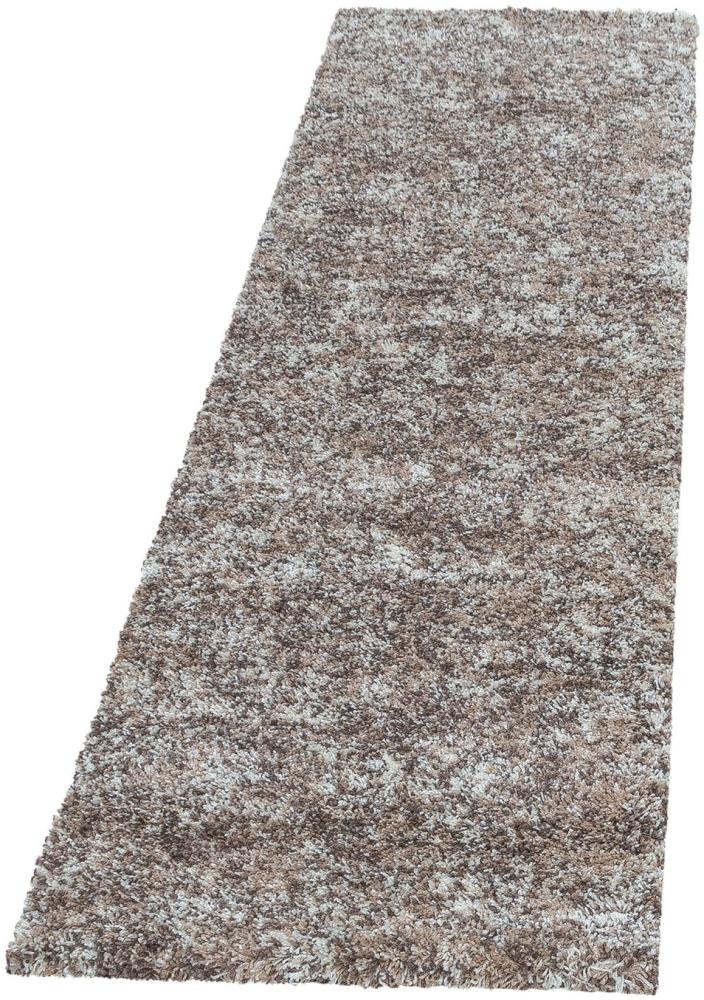 Hochflor Teppich Enrico Läufer - 80x250 cm - Beige Bild 1