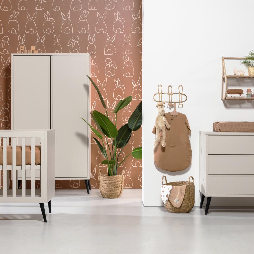 Europe Baby Sterre Babyzimmer Oatmeal| Bett 60 x 120 cm + Kommode Beige Bild 1