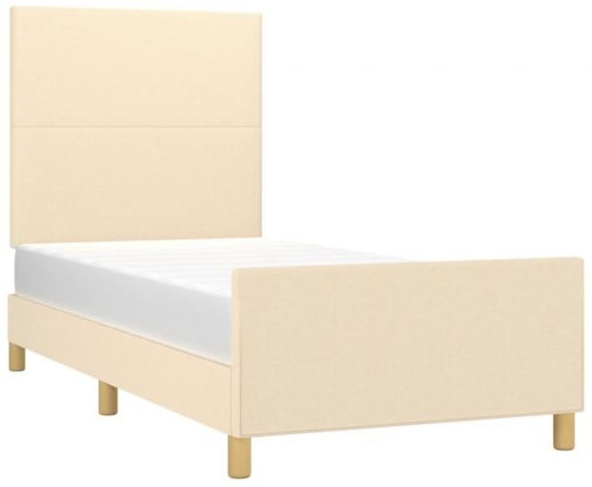 vidaXL Polsterbett mit hohem Kopfteil Stoff Creme 80 x 200 cm Bild 1