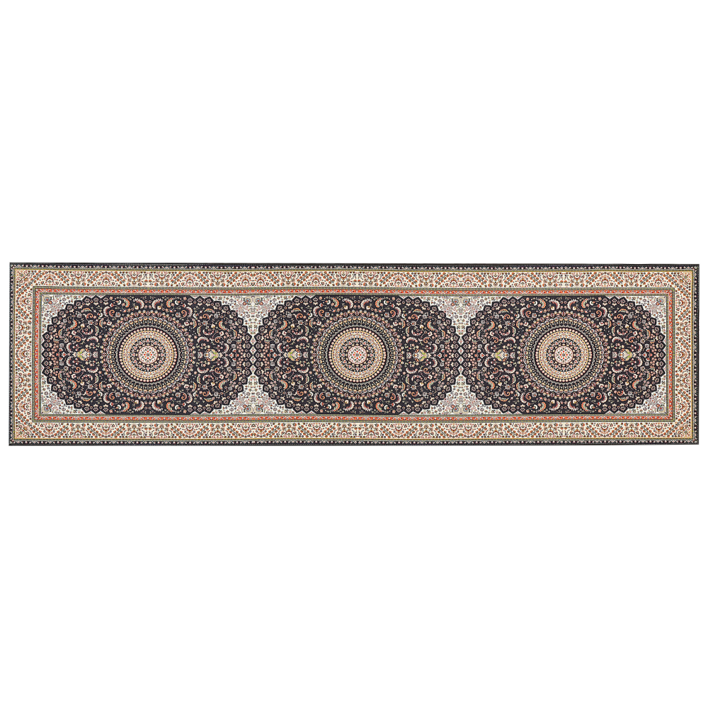 Teppich mehrfarbig 80 x 300 cm orientalisches Muster Kurzflor CIVRIL Bild 1