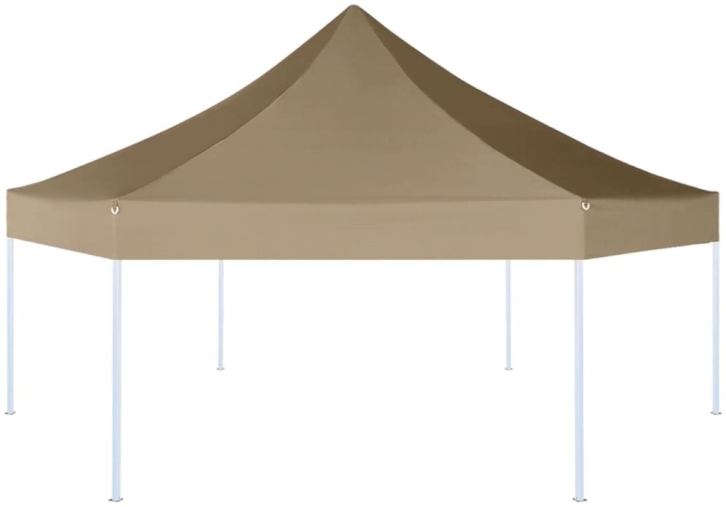 vidaXL Faltpavillon Sechseckig 3,6x3,1 m Taupe 220 g/m² 362009 Bild 1