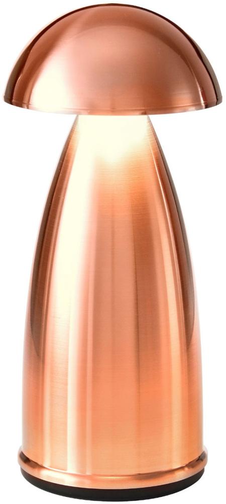 NEOZ kabellose Akku-Tischleuchte OWL 1 PRO LED-Lampe dimmbar 1 Watt 19x7,8 cm Kupfer lackiert (mit gebürsteter Veredelung) Bild 1