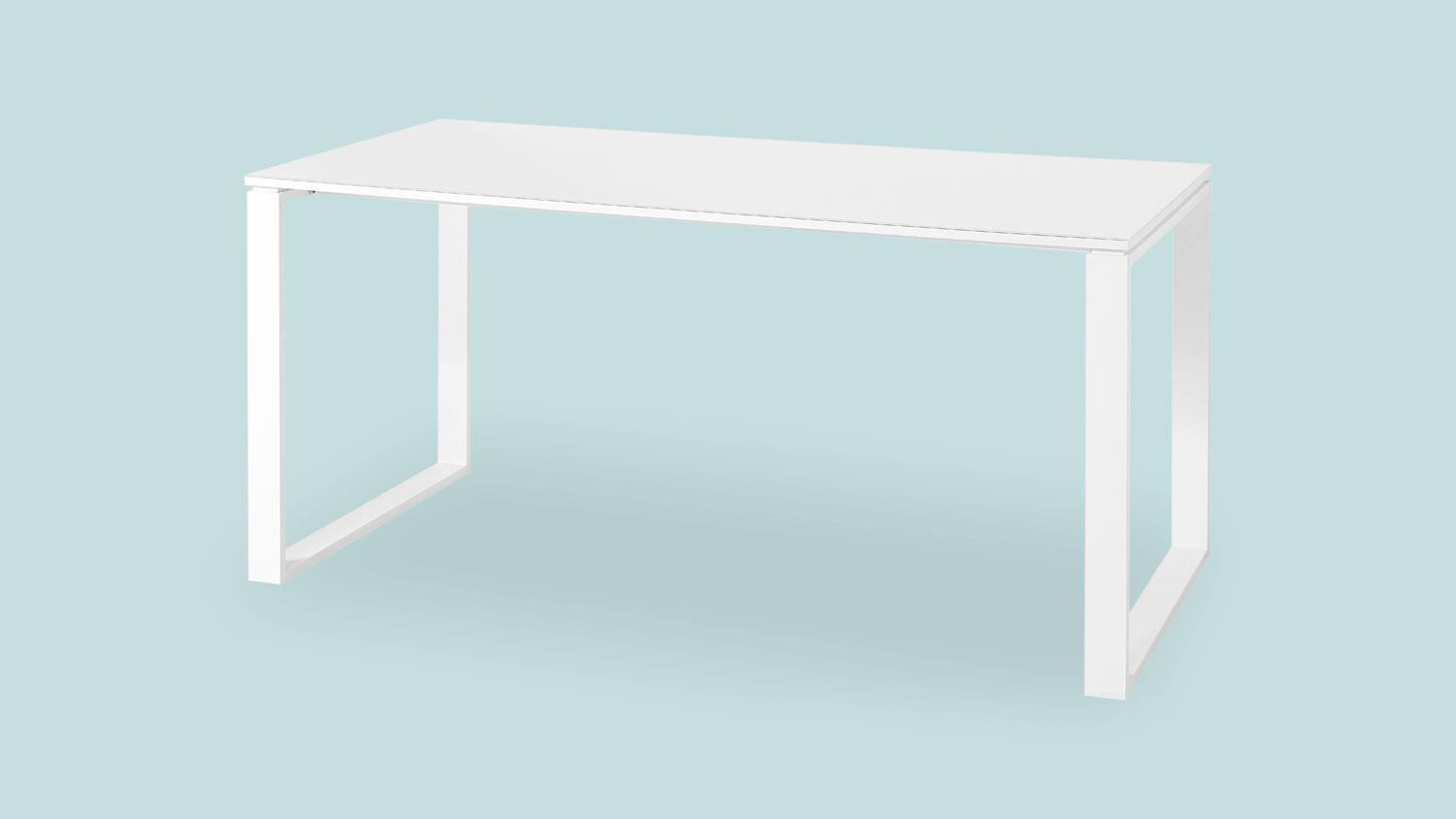 'Monteria' Schreibtisch, weiß Glas, 75 x 80 x 160 cm Bild 1