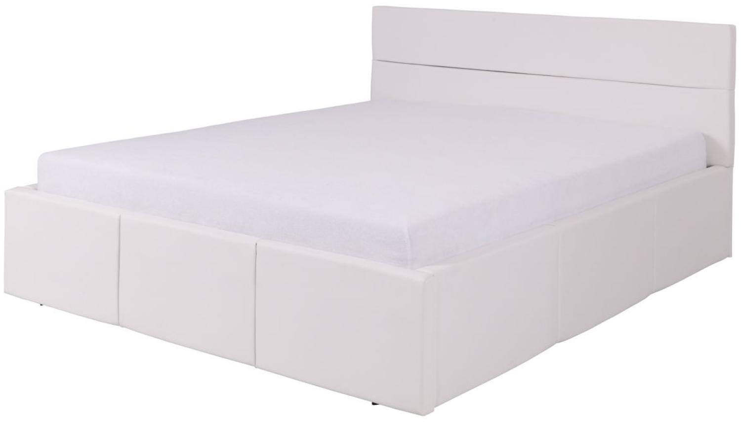 Polsterbett Bett Doppelbett LABRI Kunstleder Weiß 160x200cm Bild 1