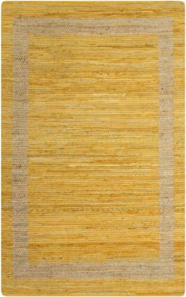 Teppich Handgefertigt Jute Gelb 80x160 cm Bild 1
