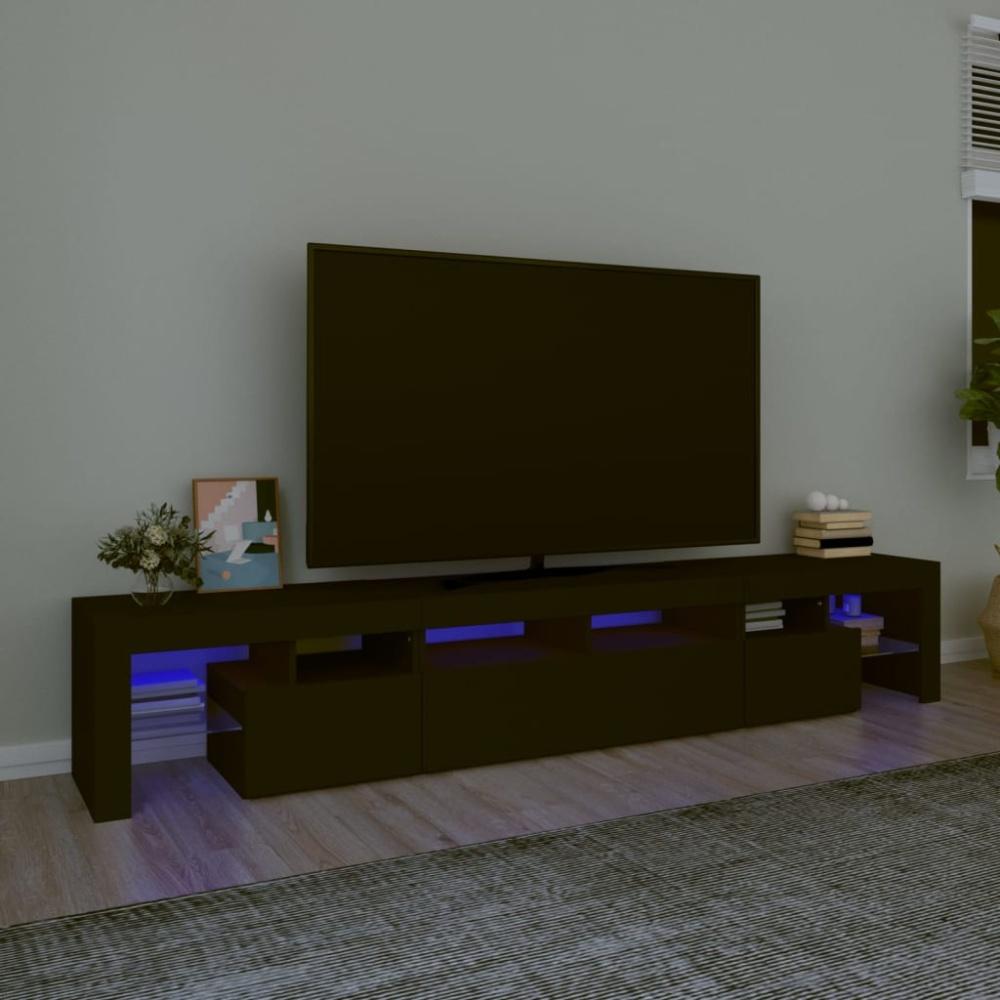 TV-Schrank mit LED-Leuchten Schwarz 230x36,5x40 cm Bild 1
