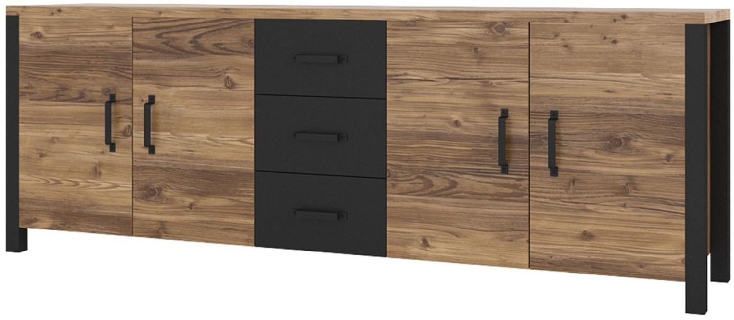 Sideboard Olin Kommode 220cm appenzeller fichte schwarz Bild 1