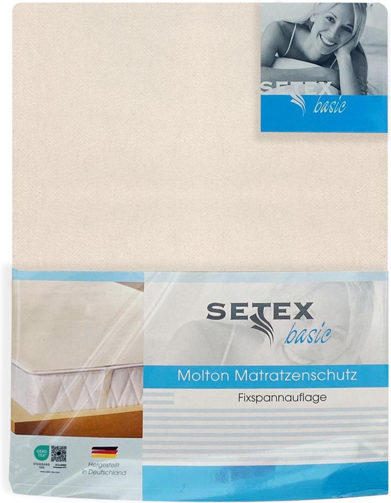 SETEX Molton Matratzenschutz, 90 x 190 cm, Eckgummis, Matratzenschoner aus 100 % Baumwolle, Basic, Naturfarben Bild 1