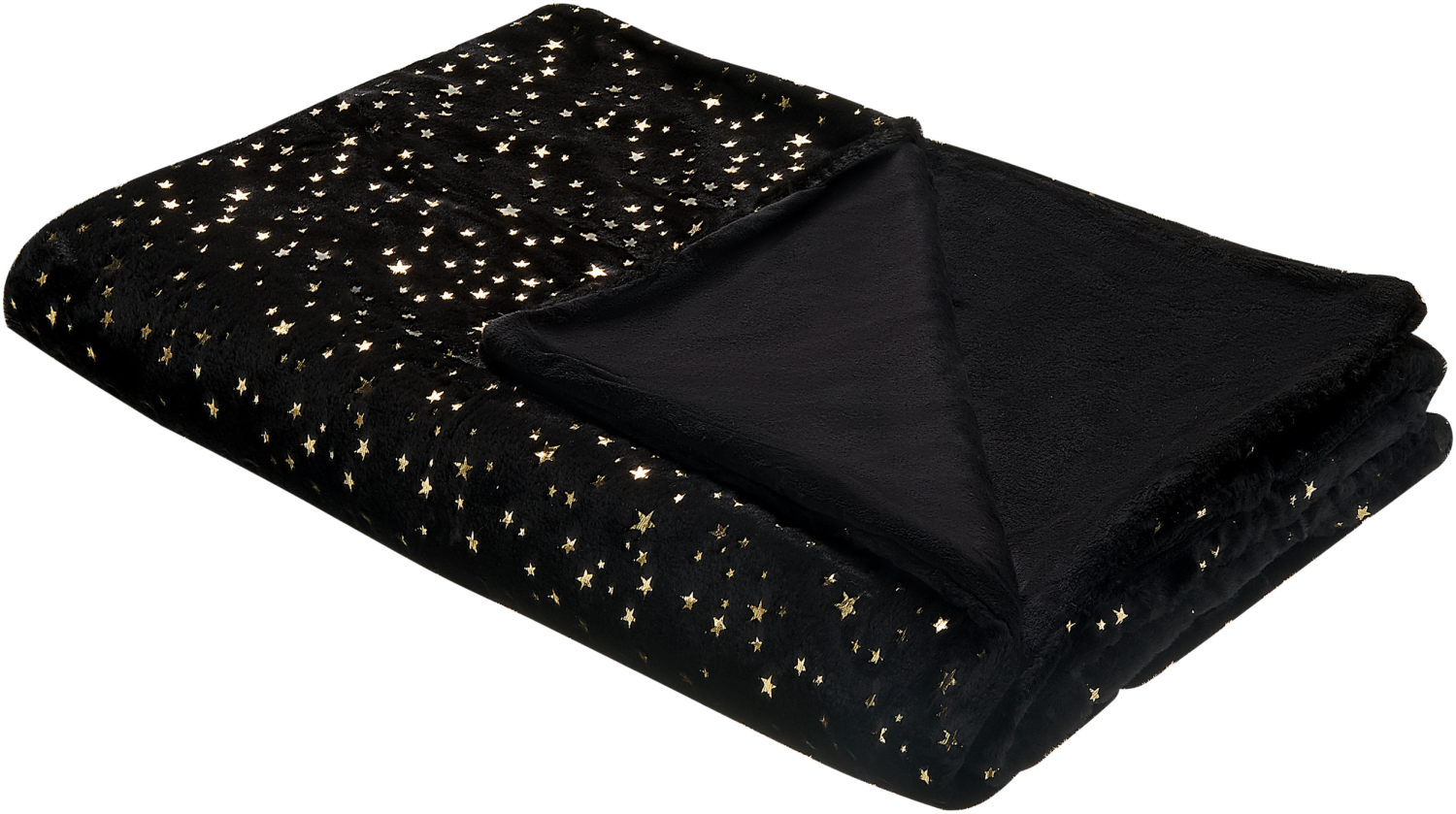 Kuscheldecke Schwarz Polyester Stoff 150 x 200 cm mit Sternen Motiv Bild 1