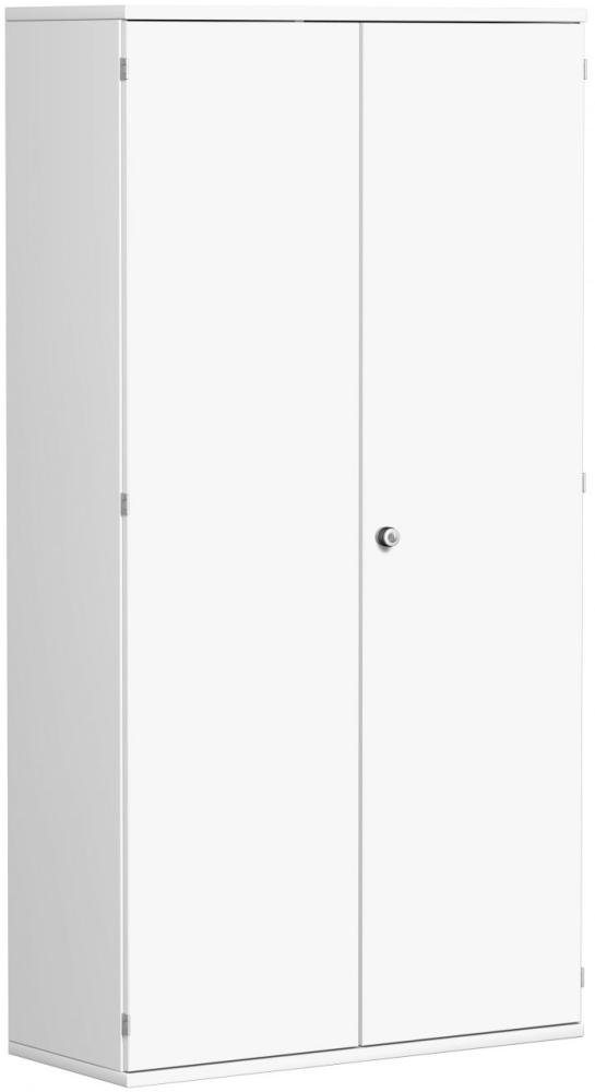 Garderobenschrank mit ausziehbarem Garderobenhalter, 100x42x192cm, Weiß Bild 1