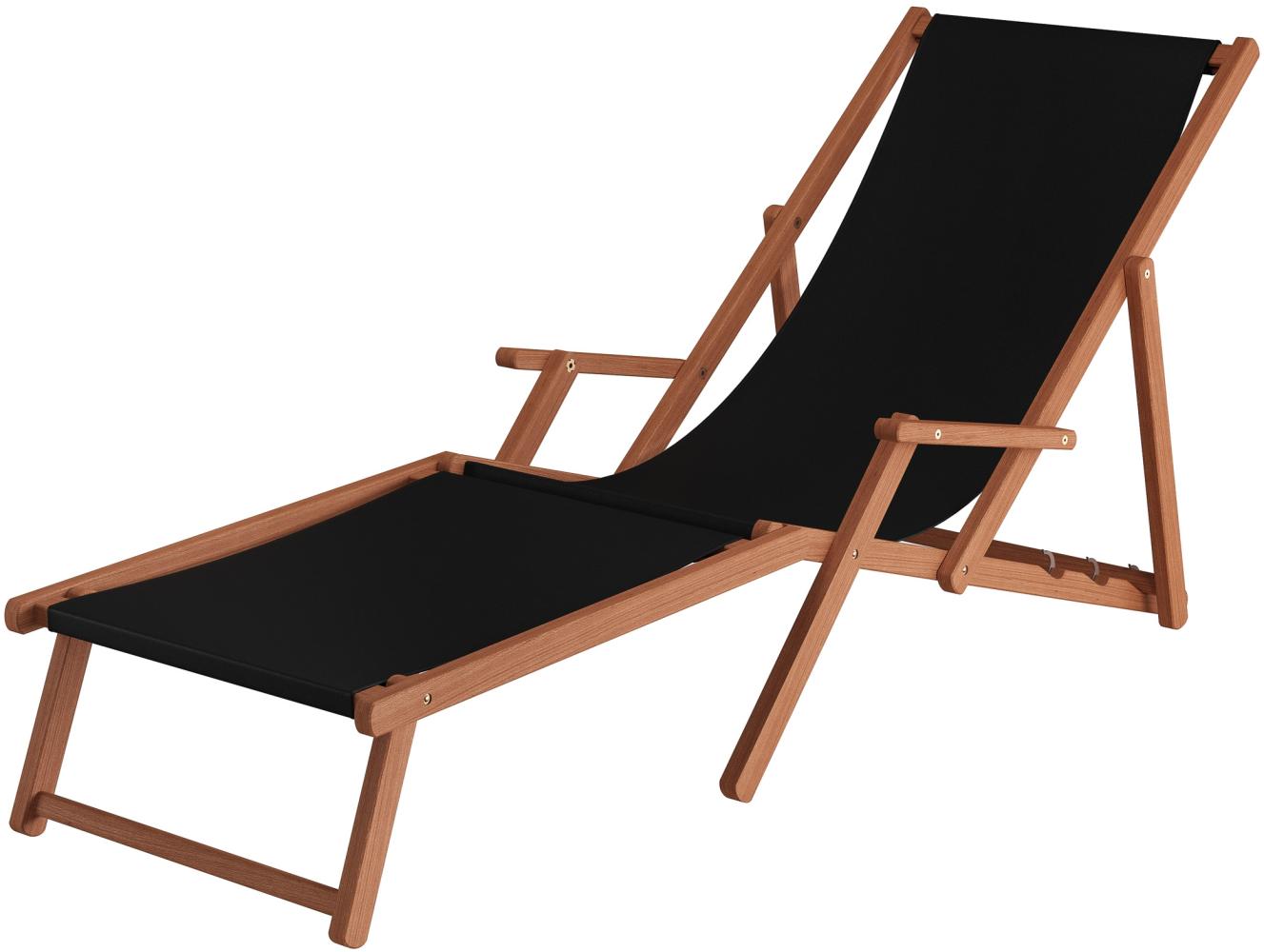 Liegestuhl XXL extra schwere Ausführung Sonnenliege Holz Deckchair Massivholz Gartenmöbel V-10-500 Bild 1