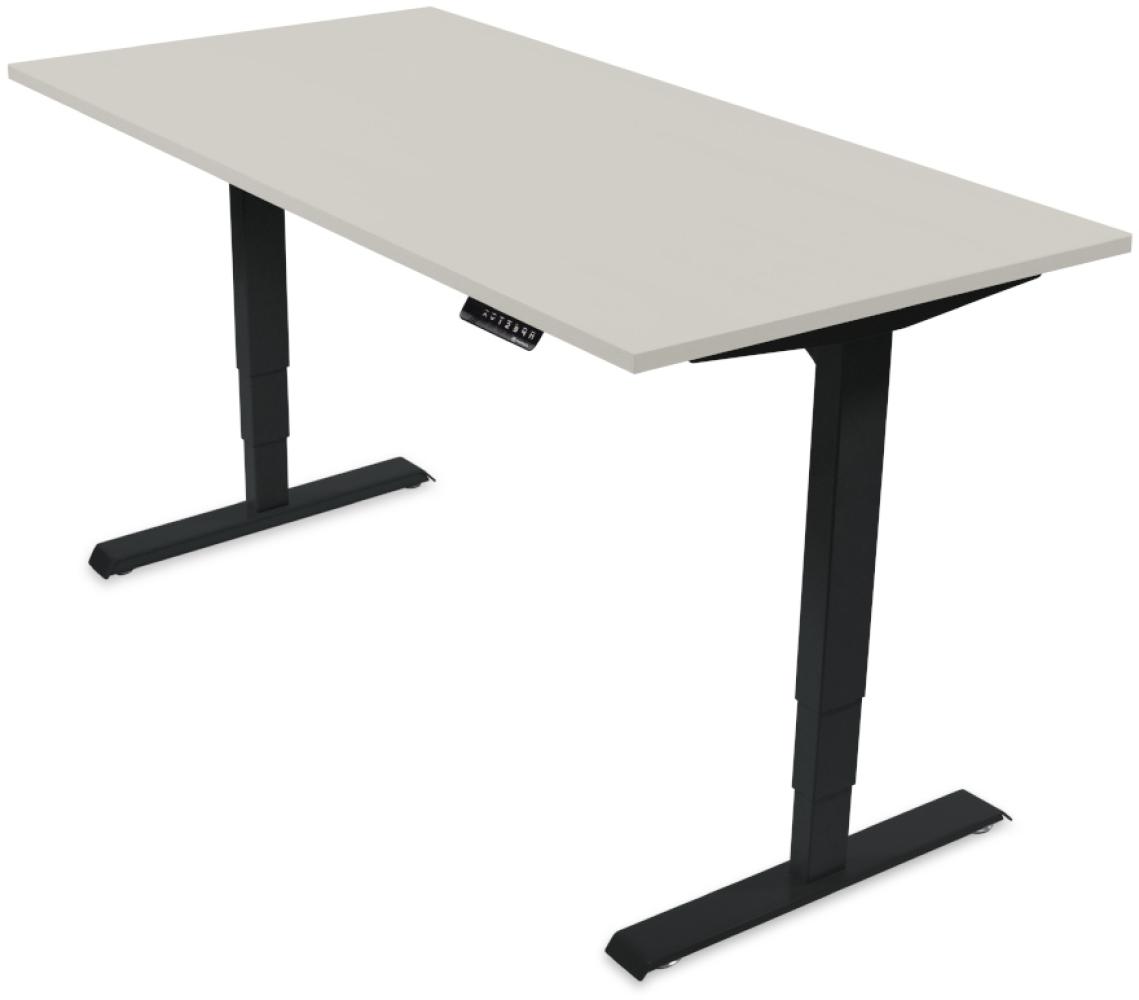Desktopia Pro - Elektrisch höhenverstellbarer Schreibtisch / Ergonomischer Tisch mit Memory-Funktion, 5 Jahre Garantie - (Grau, 120x80 cm, Gestell Schwarz) Bild 1