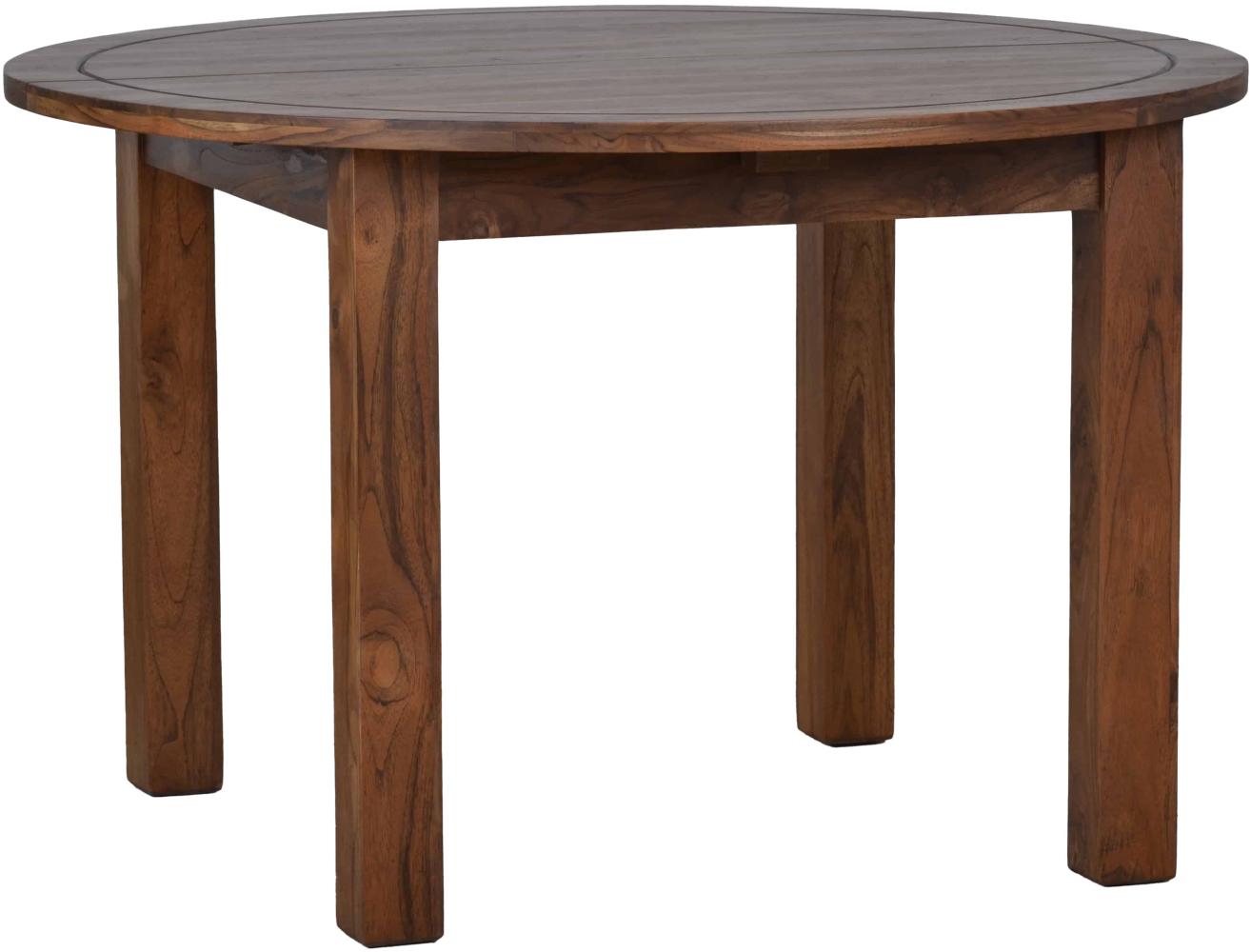 MiaMöbel Esstisch Colombo natur 120cm rund - ausziehbar Massivholz Teak Modern Indien Indisch Bild 1