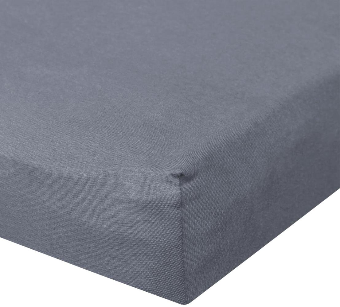 BettwarenShop Jersey Spannbetttuch Ultra-Stretch|140x200 - 160x220 cm| stahl Bild 1