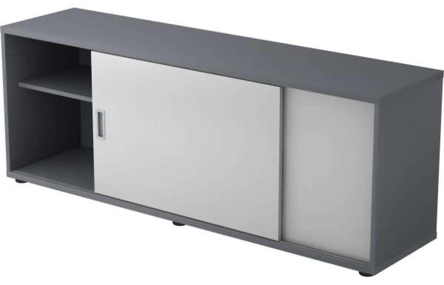 Sideboard 1,5OH beids. nutzbar Graphit / Grau Bild 1
